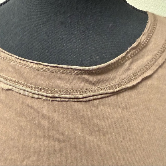 Easel Boho Patchwork Top L Brown Floral Sleeve Mixed Print Casual Chic - Picture 3 of 10